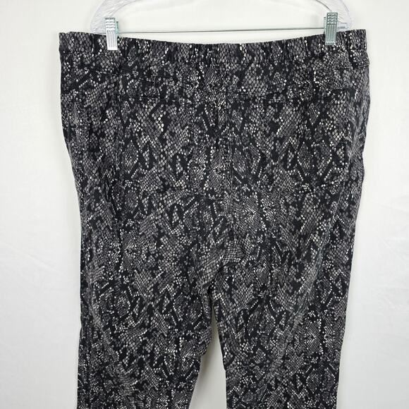 Isaac Mizrahi Live Pull On Pants Women's 24WT Black Gray Pattern Stretch - Picture 7 of 16